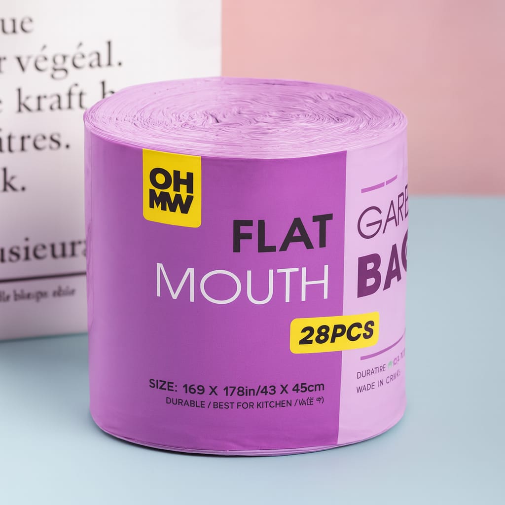 Degradable Flat Mouth Garbage Bag - Purple
