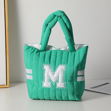 Simple english letter shoulder bag - green