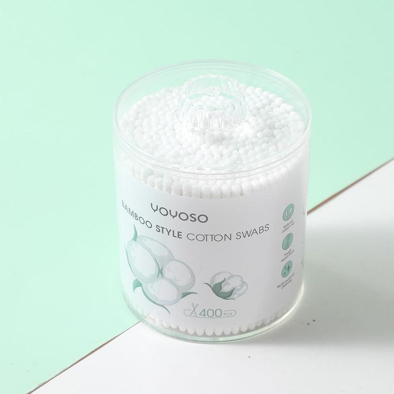 400Pcs Bamboo Style Cotton Swabs-Thin Paper Rod With Round And Spiral Tip - YOYOSO PAKISTAN