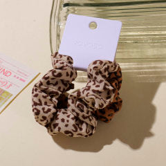 Brown Leopard Print Hair Ties (2pcs