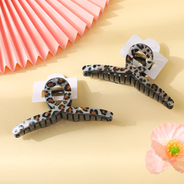 Coffee Leopard Series – Cross Claw Clip – 13cm