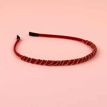 Wave Crystal Headband Red