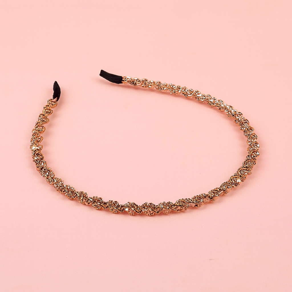 Two Color Bead Headband Champagne