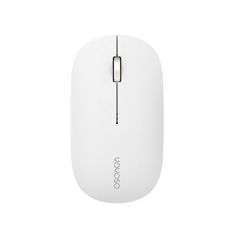 Metal mouse wheel mute wireless mouse-white