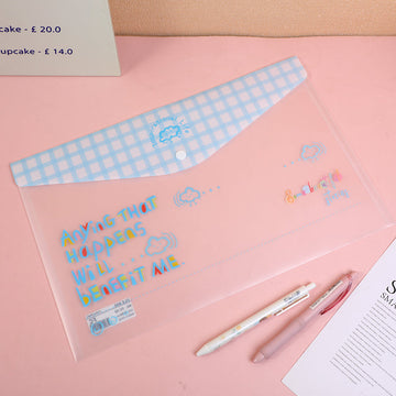 Fresh Lattice Series Snap Button File Pouch FC (Large Size)