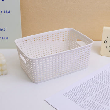 Plaid Medium Storage Basket without Lid