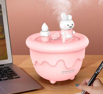 M339 Magic Rabbit Night Light USB Humidifier - Pink