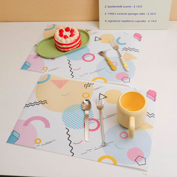 Colourful Geometric Placemats 2pcs