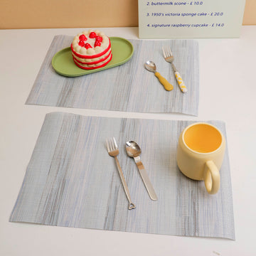Vertical Stripe Placemats 2pcs-Grey