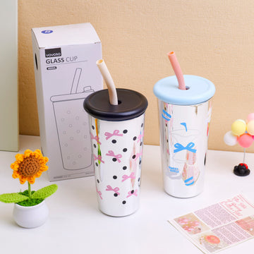 Fashionable mirror polka dot glass cup -800ml
