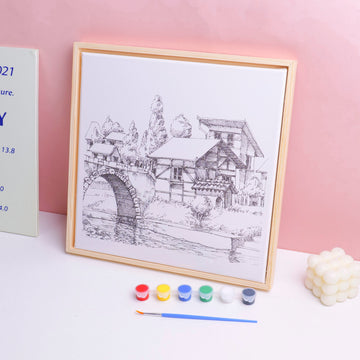 Architectural Color painting with frame paint + paint pen