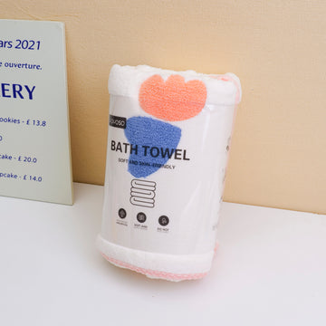 Sweet flower bath towel-beige