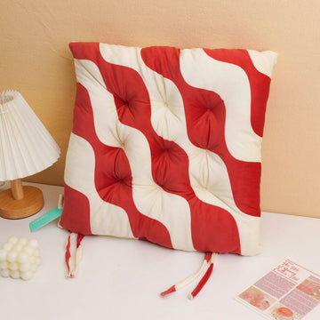 Milk velvet print wavy cushion - orange