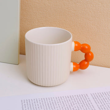 Mug with pearl handle 340ml- beige