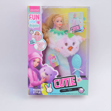 QJ158 11-joint green plush headband girl doll-38cm