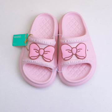 Cartoon bowtie kids flip-flop 36-37 pink