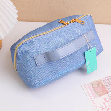 Sparkly Shell Makeup Bag - Blue