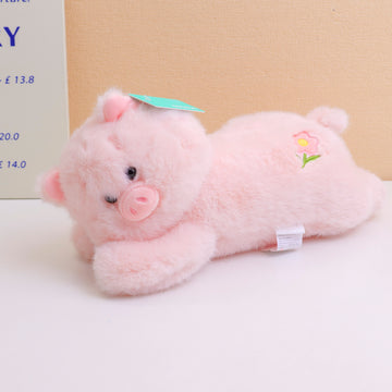 Pig Series - Prone Position Little Flower Plush Doll - 35 cm