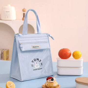 Trendy Handheld Lunch Box Bag- Blue