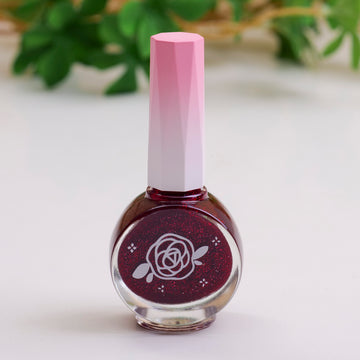 Honey Quick-drying and Fragrant Nail Polish - Gold-flecked Burgundy