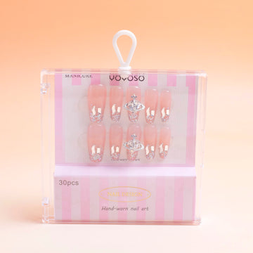 Sweet Promise Press-on Nails - Luxurious Color Layers, 30 pieces