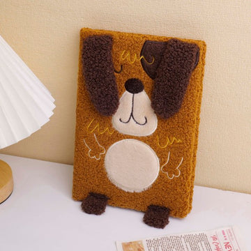 (HY-MRWJ8004)A5 Dog-themed Fluffy Notebook - Lined Inner Pages 80 Sheets