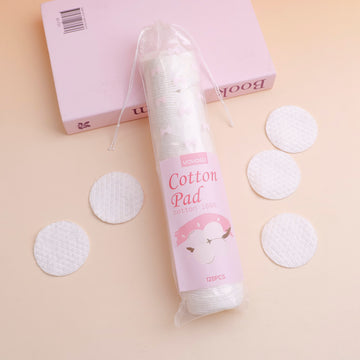 Small Round Makeup Cotton Pads 120 Pieces(Embossed with Hexagonal Pattern)