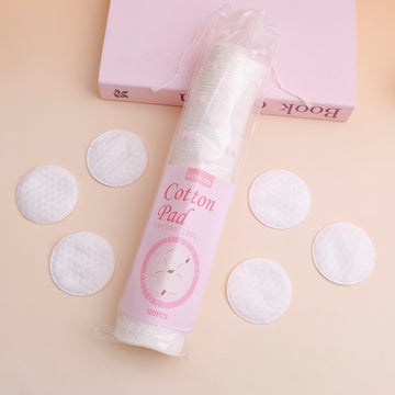 Small Round Makeup Cotton Pads 120 Pieces(Embossed with Dotted Pattern and Small