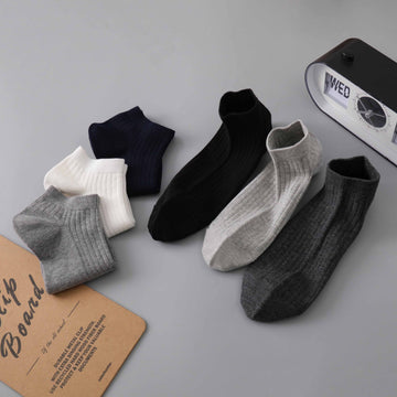 Men's Double-needle Short Socks (Two-pair Pack)