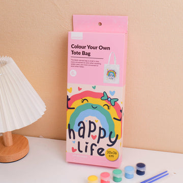 DIY Children Coloring Canvas Bag - Rainbow Pattern