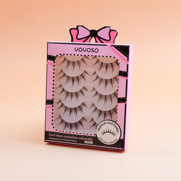 Natural Small Flame False Eyelashes · 5 Pairs Pack