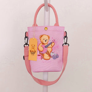TEDDY ISLAND Series Hand-carry Crossbody Shoulder Bag -Pink
