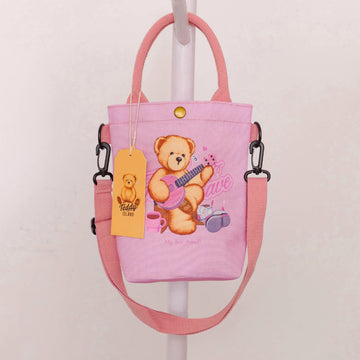 TEDDY ISLAND Series Hand-carry Crossbody Shoulder Bag -Pink