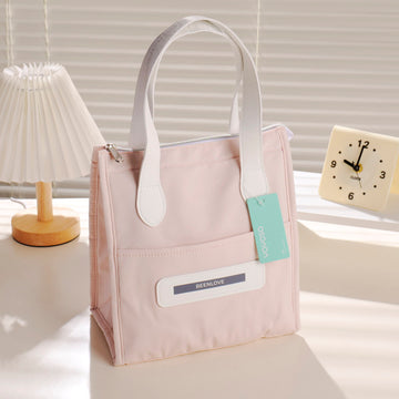Smiley compact lunch bag - pink