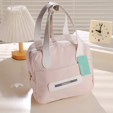 Smiley square lunch bag - pink