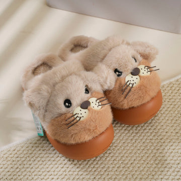 Sea Lion Closed-Toe Women's Slippers – Beige Size 36–37