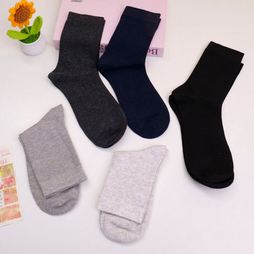 Solid Business Men's Mid-Calf Socks 3 Pairs