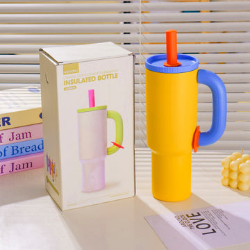 HS-BWB6001 Creative Outdoor Vehicle-Mounted Insulated Bottle 1.2L-Yellow