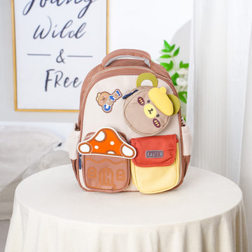 Cute Bear Kids Backpack – Coffee