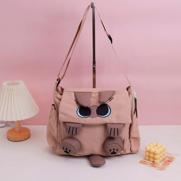 3D Kitten Tote Bag - Brown