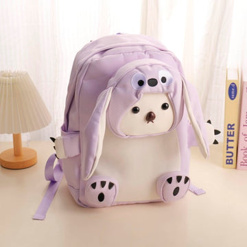 3D Cartoon Kids' Backpack - Purple