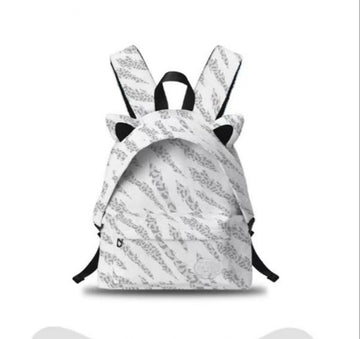 Cat Ear Graffiti Backpack - Grey