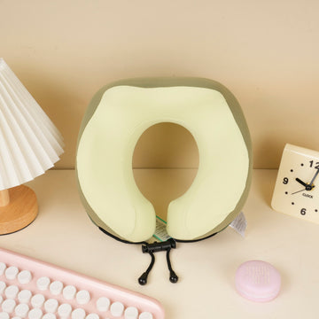 Color-Block High-Ridge U-Shaped Pillow – green