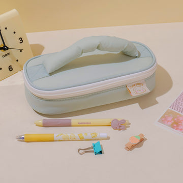 Embroidery Series – Green Extra-Large Handheld Multi-Purpose Pencil Case