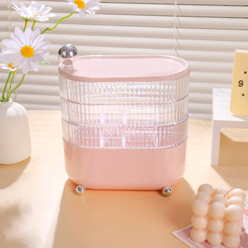 Entry Luxury Round Ball Jewelry Box (4-Layer) - Creamy Pink
