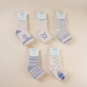 Simple Blue Kids' Mid-Calf Socks M (3 pairs)