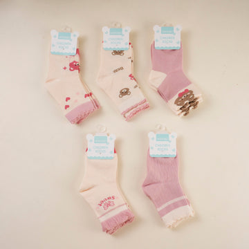 Cute Pink Kids' Mid-Calf Socks L (2 pairs)