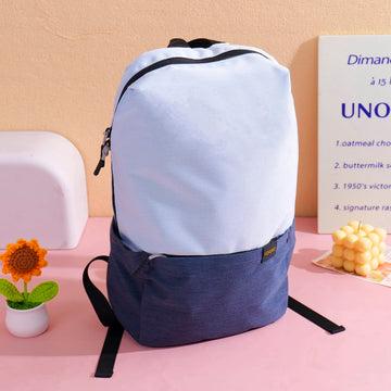 Ultra-Light Colorblock Custom Backpack - Blue and Gray