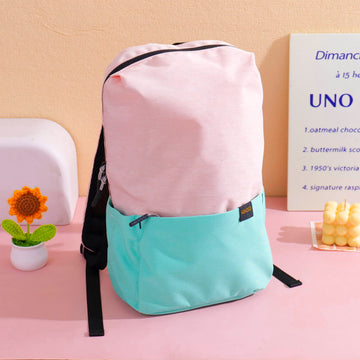 Ultra-Light Colorblock Custom Backpack - Green and Pink