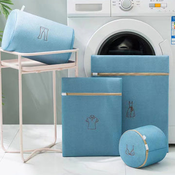 Morandi color sandwich round basket shaped laundry bag